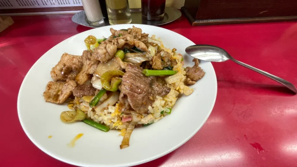 池袋の老舗中華『新珍味』|甘辛な肉盛り炒飯と野菜たっぷり水餃子